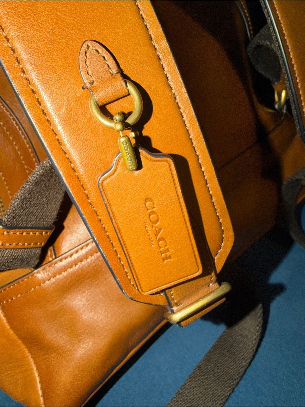 COACH Mens Bleecker Leather Backpack